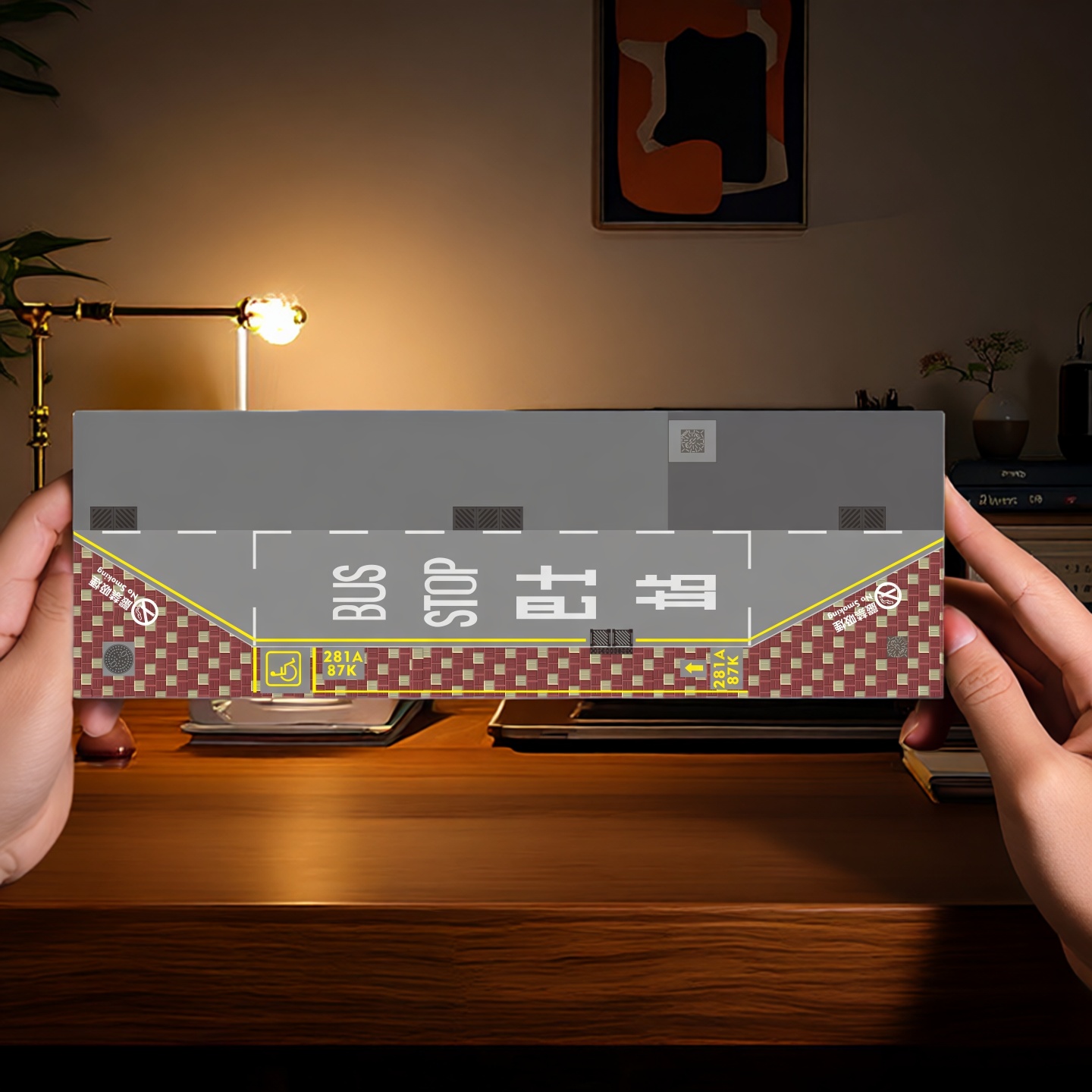 微缩场景模型香港巴士站地面标志