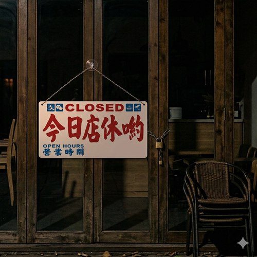 挂牌灯烊休息中亚克力有事外出