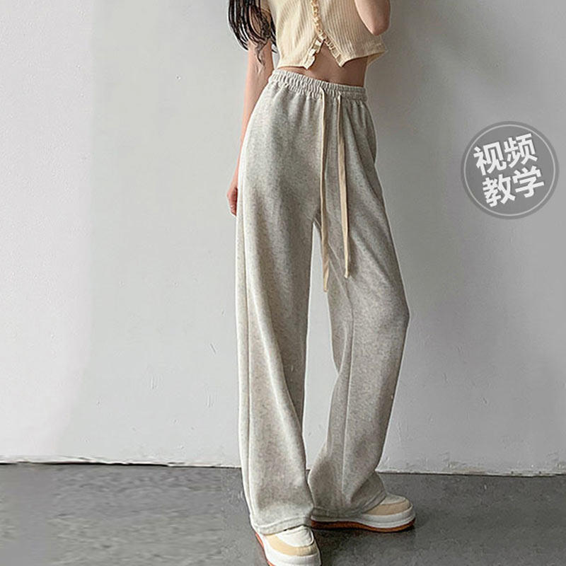 102运动阔腿裤纸样女高腰春秋2022新款宽松直筒卫裤纸样电子纸样