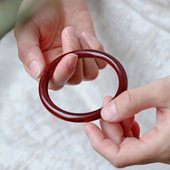 印度小叶紫檀手镯复古手工紫檀木手镯木镯子女款 男贵妃镯圆形手环