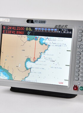 原装船用GPS卫星导航仪飞通FT-2200AIS防碰撞仪海图机避碰仪12寸