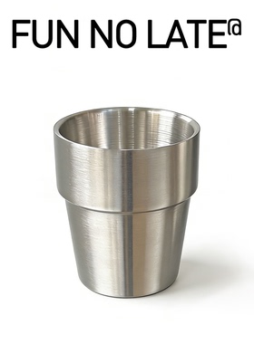 ins工业风不锈钢拿铁咖啡杯 浓缩冰美式复古金属喝水杯冷饮料杯子