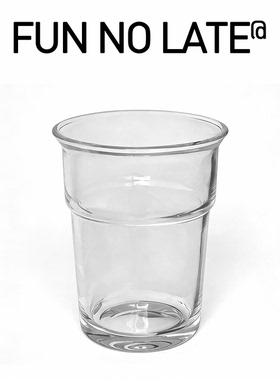 台阶反口透明玻璃杯 高颜值大容量冷水杯条纹磨砂美式拿铁咖啡杯