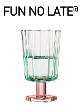 中古彩色玻璃杯家用耐热玻璃杯  磨砂雪糕矮脚杯欧式冷饮杯装饰摆