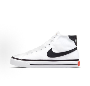 Nike 中帮 白黑 广东LZ仓 Mid 男款 Canvas Legacy Court 板鞋