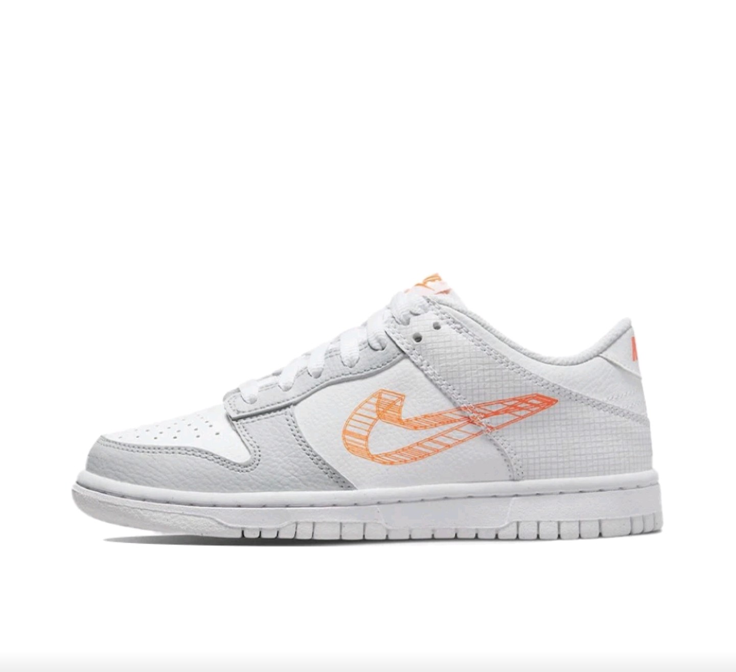 Nike 复古休闲 耐磨 低帮 青少年板鞋 灰白橙DR0171-100安徽1仓,运动鞋new,板鞋,淘宝优惠券,粉丝福利购,淘宝优惠卷