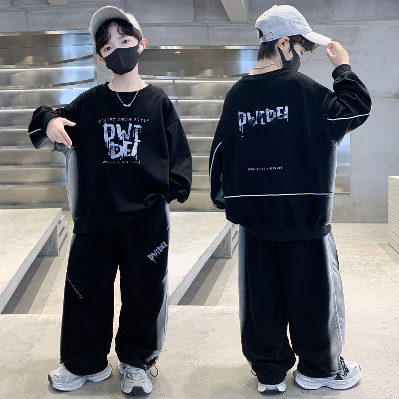 儿童装男童春装套装2026新款中大童春秋款运动服纯棉卫衣两件套潮