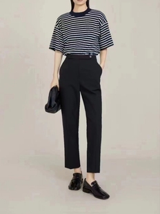 w家22新款 小脚裤 平衡裤 BI入款 裤 型JI好r 对襟百搭西装 女 面料版