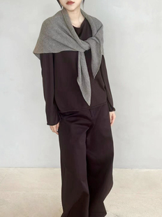 实用主义~极简造型BI备!时髦百搭~定制羊毛羊绒披肩三角巾围巾