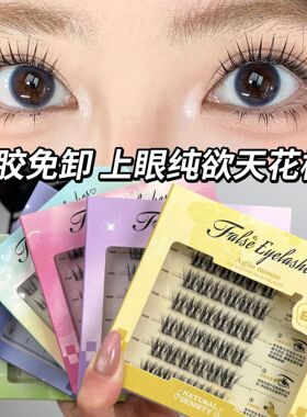 全家福免胶假睫毛太阳花免粘胶眼睫毛嫁接睫毛跨境假睫毛自然款