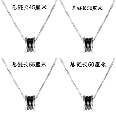 小蛮腰项链男女情侣慈善款小红人黑陶瓷锁骨链百搭不掉色钛钢礼物