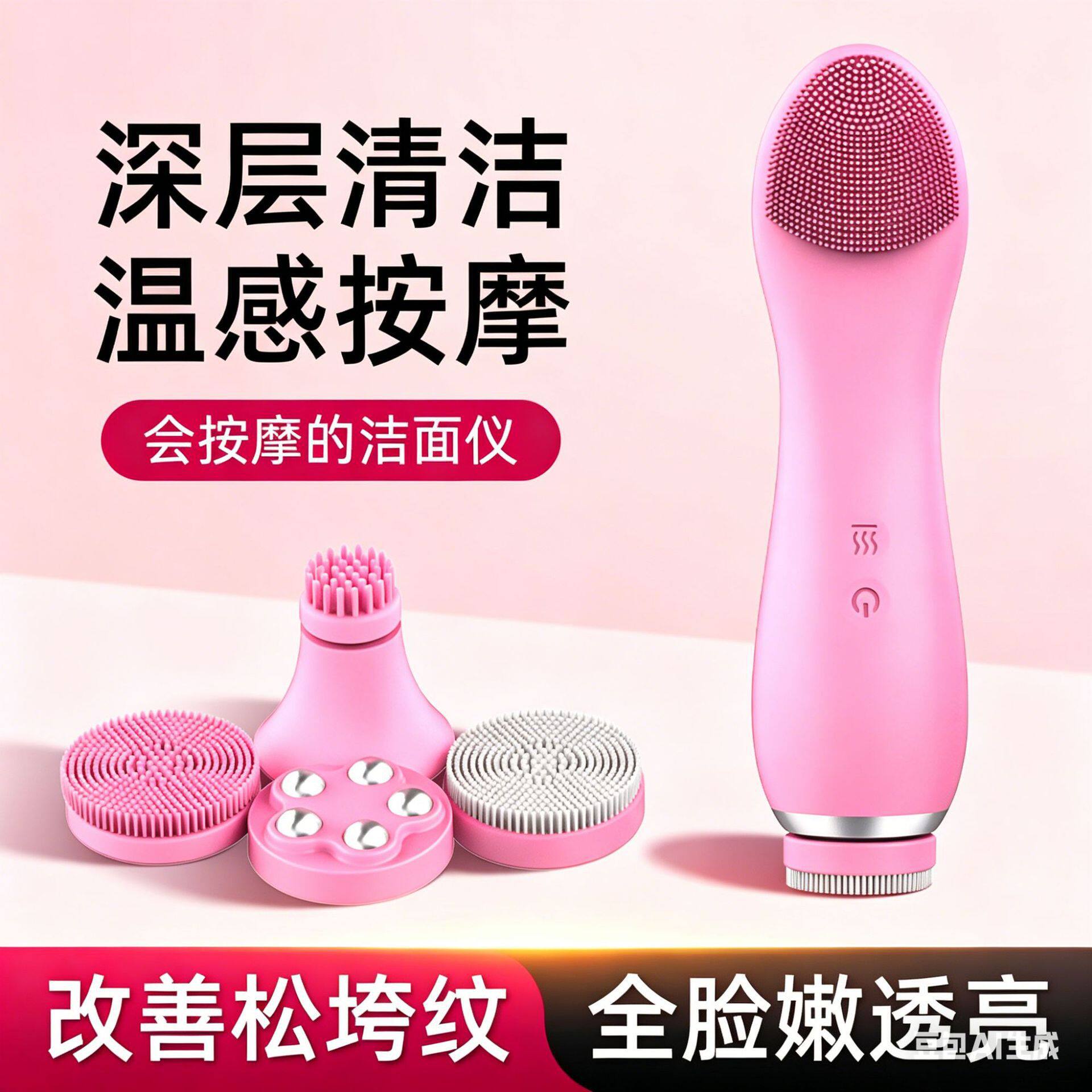 新款硅胶电动洁面仪毛孔清洁器硅胶洗脸脸部按摩美容仪充电家用
