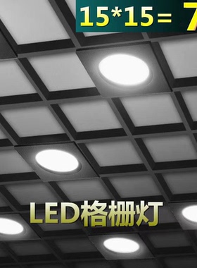 方形筒灯嵌入式双头筒灯LED格栅射灯单头斗胆灯网格吊顶专用10*20