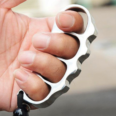 实心一体304不锈钢四指指虎加厚EDC战术拳套戒指防身武器破窗求生