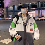 2024秋季新款男士撞色贴标刺绣外套港风白色JK017-P88控118元，男装夹克，电商B237