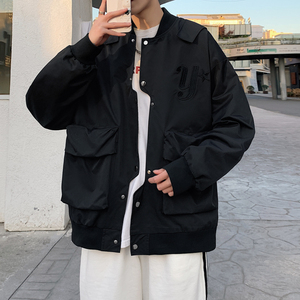 2024年春季新款男士刺绣工装夹克 红色 JK037-P40图片