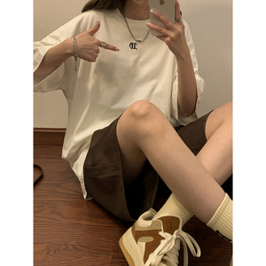 2023女模新款短袖T恤高品质双纱230克刺绣 蓝 TX081-P25 控39图片