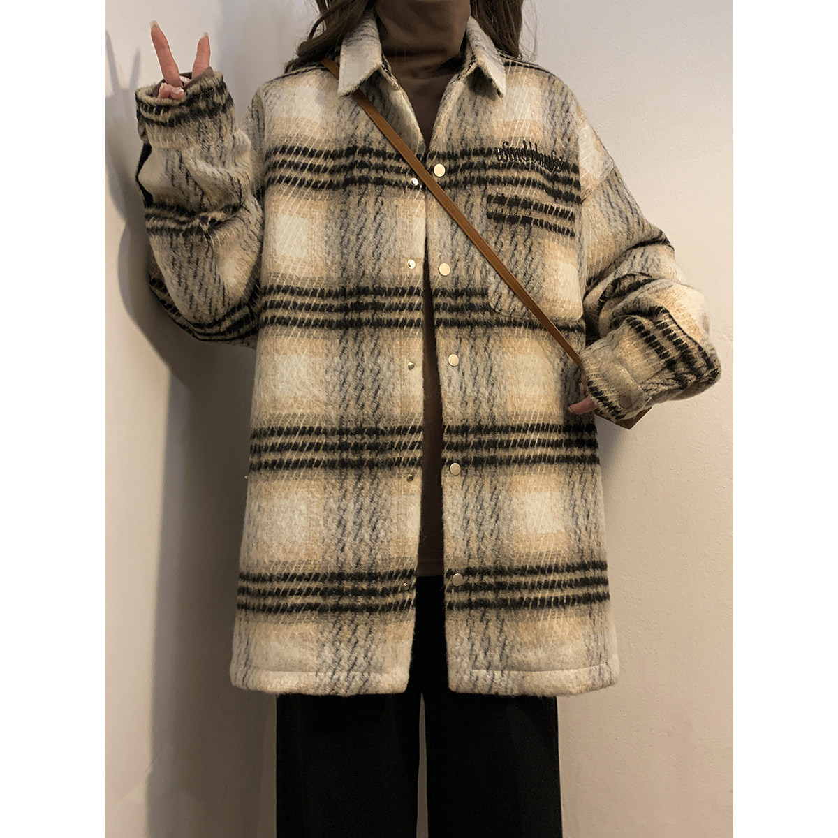 2024女模高品质刺绣毛呢夹克外套白JK045-P95控138,男装夹克,电商B237