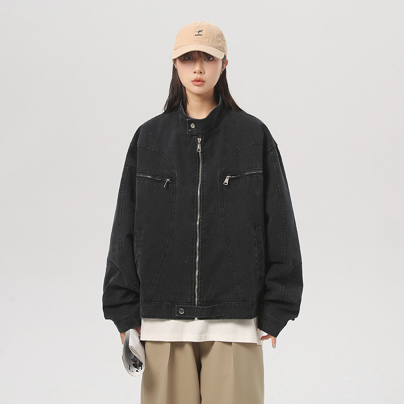 春季重工水洗帆布1美式潮牌夹克 黑色 JK052-P128 控168 现货图片