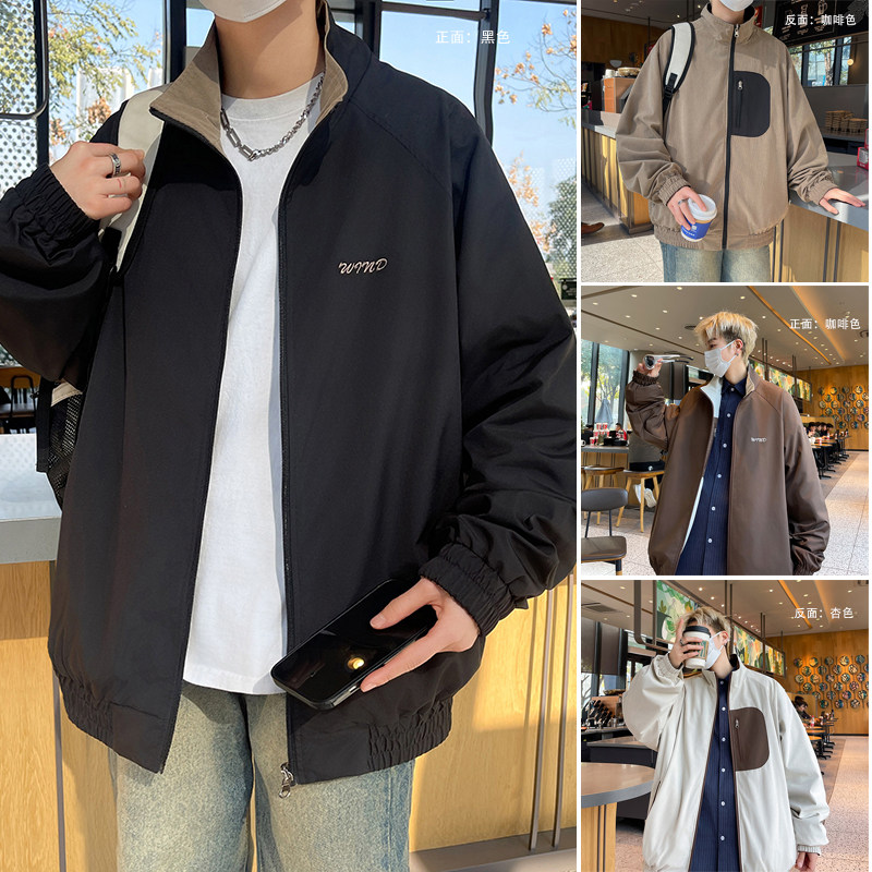 春季两面穿防水夹克咖啡色JK053-P80控128元现货!,男装夹克,电商B237