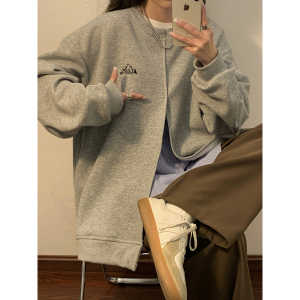 2023女模高品质华棉360克刺绣假两件卫衣 黑色 W030-P55 控88图片