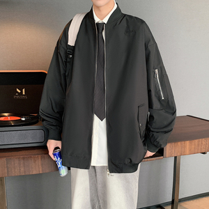 2023棒球服立体刺绣夹克外套黑色JK048-P80控118,潮流穿搭男生动漫风衣图片