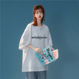 2023女模夏季新款短袖T恤印花黑色TX065-P20，男装T恤，电商B237