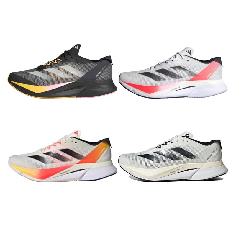 Adidas Adizero Boston 12 黑灰 耐磨低帮长跑跑步鞋 IF9212