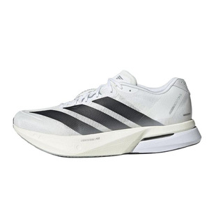 白黑 时尚 Adidas 男款 Boston 防滑低帮跑步鞋 JS4939 Adizero