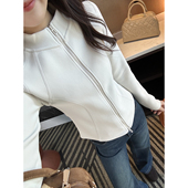 拼接外套女新保暖修身 穿出小蛮腰 石墨烯分段式 立领双拉链上衣