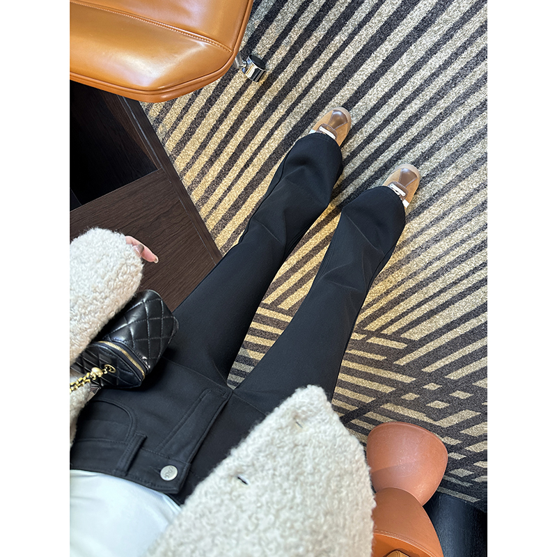 长腿神裤~！加绒高腰复古牛仔裤