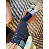 型巨洋气 翻边直筒牛仔裤 女2026新款 版 复古宽松阔腿九分牛仔裤