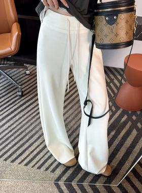松弛密码~！lu系高腰微喇叭裤女2026新百搭修身显瘦运动休闲卫裤
