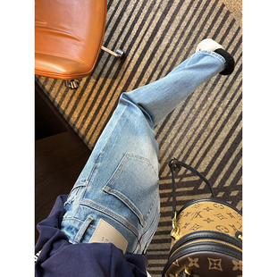 宽松显瘦牛仔裤 自带拉腿特效 女2026春新款 阔腿裤 显腿长高腰窄版