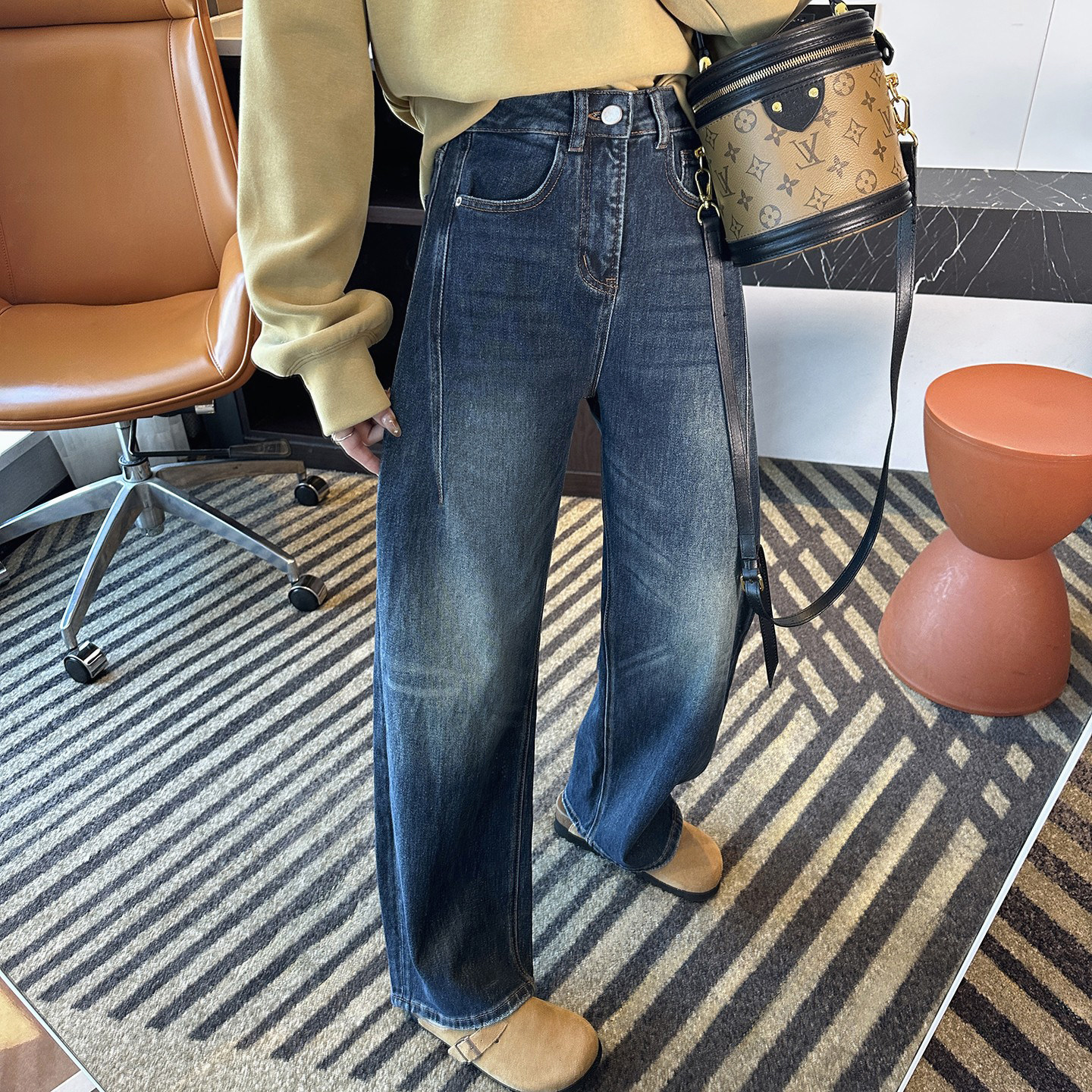 惊艳大长腿！~双生弯刀牛仔裤子女春新款高腰显瘦宽松慵懒阔腿裤,女装/女士精品,牛仔裤,淘宝优惠券,粉丝福利购,淘宝优惠卷