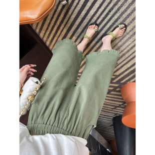 纯棉宽松慵懒中裤 自留推荐 春季 女2026新款 立体花边高腰休闲短裤