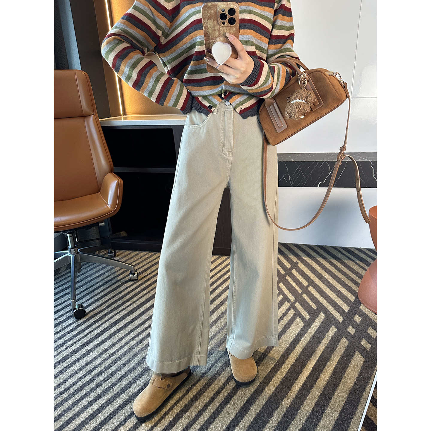 美腿秘诀！~小个子九分筒喇叭裤