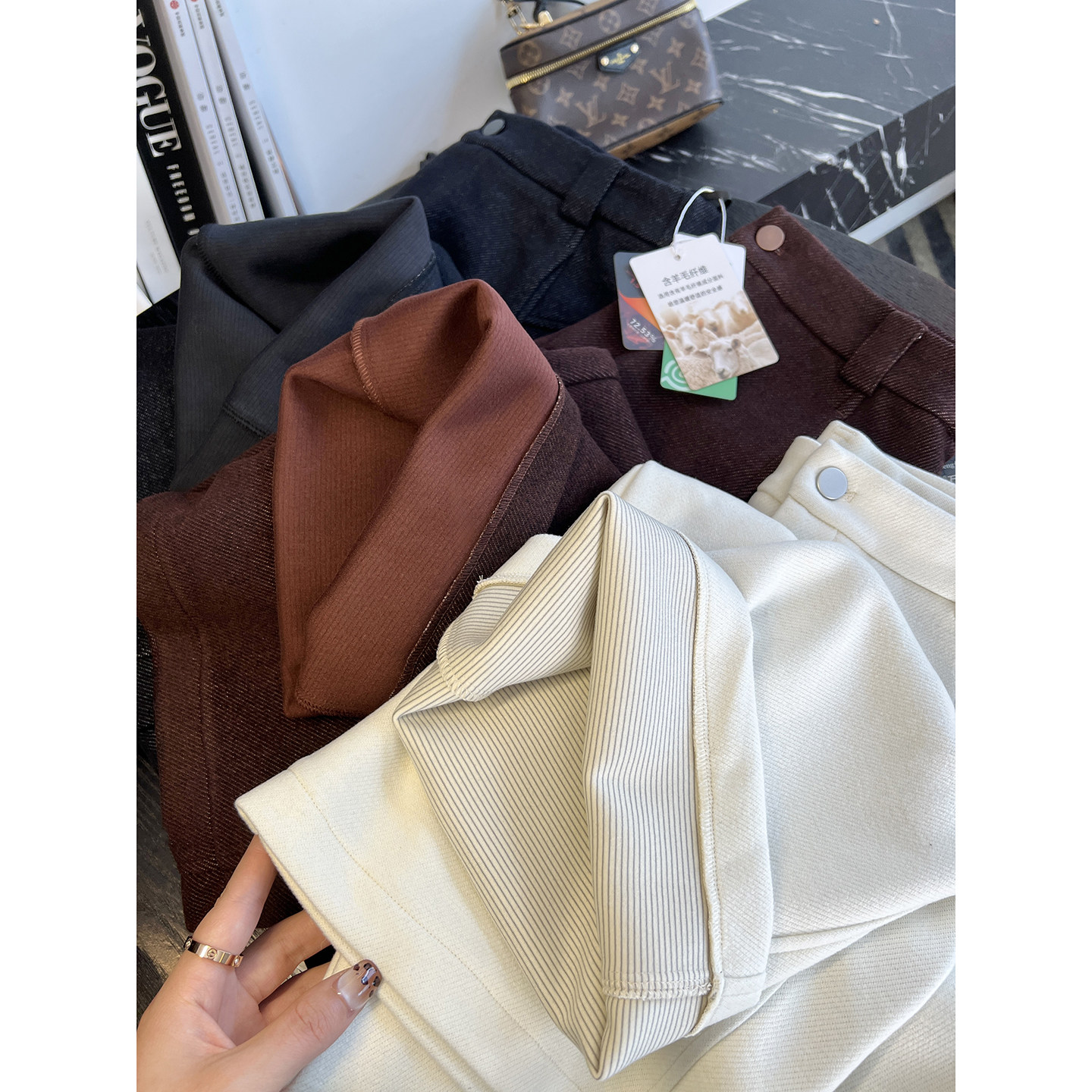 锁温黑科技！~石墨烯天丝羊毛阔腿休闲裤女秋冬加厚宽松直筒长裤,女装/女士精品,休闲裤,淘宝优惠券,粉丝福利购,淘宝优惠卷