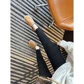 筷子腿 超显腿长加绒铅笔牛仔裤 女冬黑色收腰弹力修身 小脚裤 子