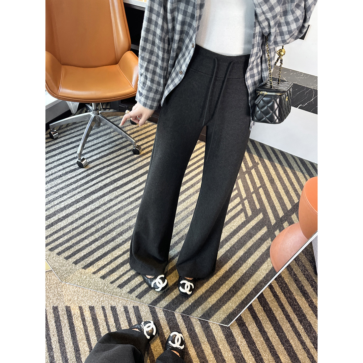 显瘦天花板！~高腰微喇休闲裤女春季新款小个子卫裤弹力修身长裤,女装/女士精品,休闲裤,淘宝优惠券,粉丝福利购,淘宝优惠卷