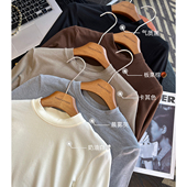 一定一定要入 上衣女 长袖 百搭高手 圆领百搭绵羊毛小圆领修身