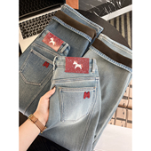 女秋冬高腰宽松直筒显瘦长裤 保暖黑科技 暖心热绒阔腿牛仔裤 子