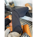 女秋冬新加厚保暖休闲宽松阔腿裤 复合绒弯刀牛仔裤 闭眼入 遮胯