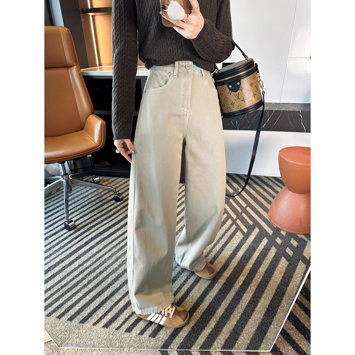 搭遍衣柜！~卡色简约阔腿牛仔裤女春季新款百搭高腰宽松显瘦长裤,女装/女士精品,牛仔裤,淘宝优惠券,粉丝福利购,淘宝优惠卷