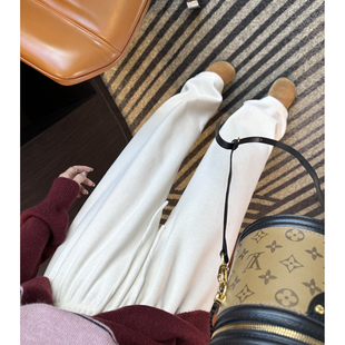 长 女秋冬新宽松慵懒阔腿休闲糯米裤 穿到包浆 加厚绒垂感毛巾裤