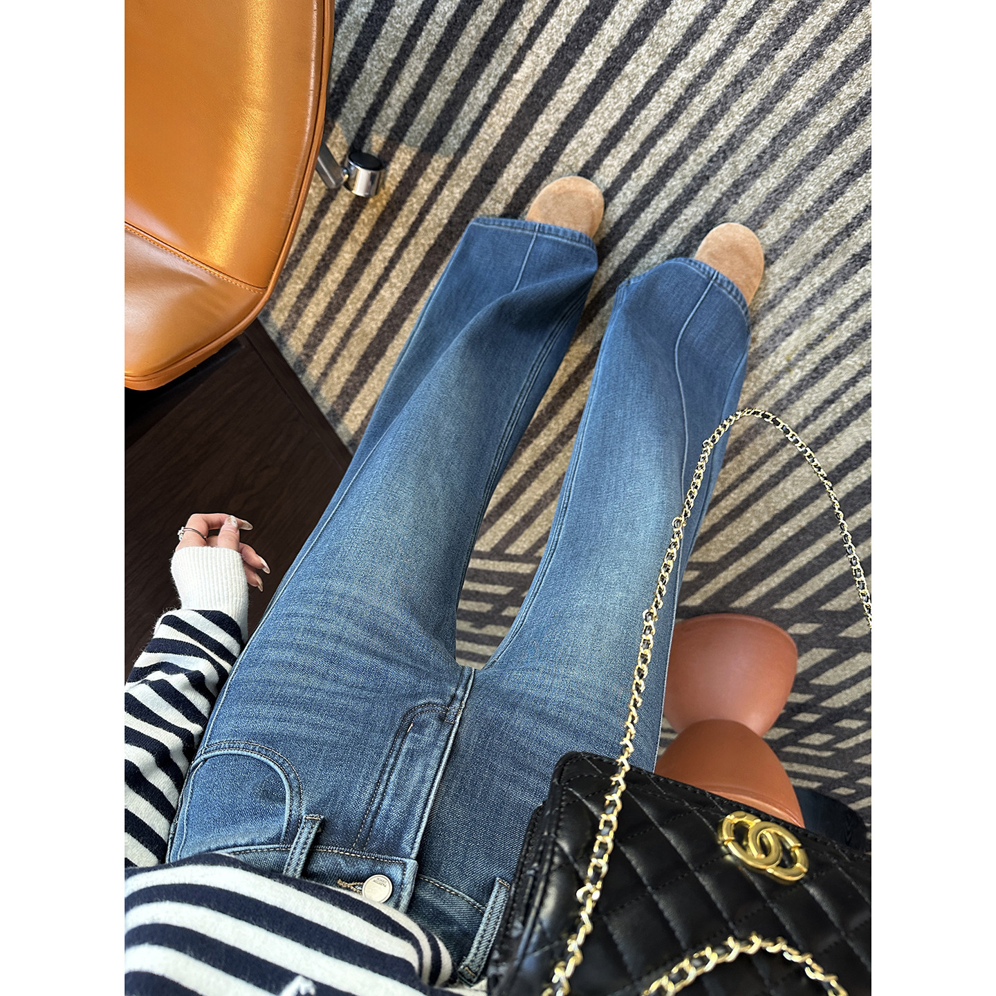 长腿秘诀！立体侧线筒喇叭牛仔裤女秋冬新加厚绒弹力高腰显瘦长裤,女装/女士精品,牛仔裤,淘宝优惠券,粉丝福利购,淘宝优惠卷