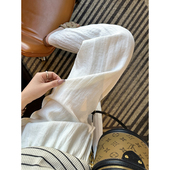 清凉透气棉麻宽松阔腿裤 女夏季 新款 空气神裤 直筒垂感休闲裤 子