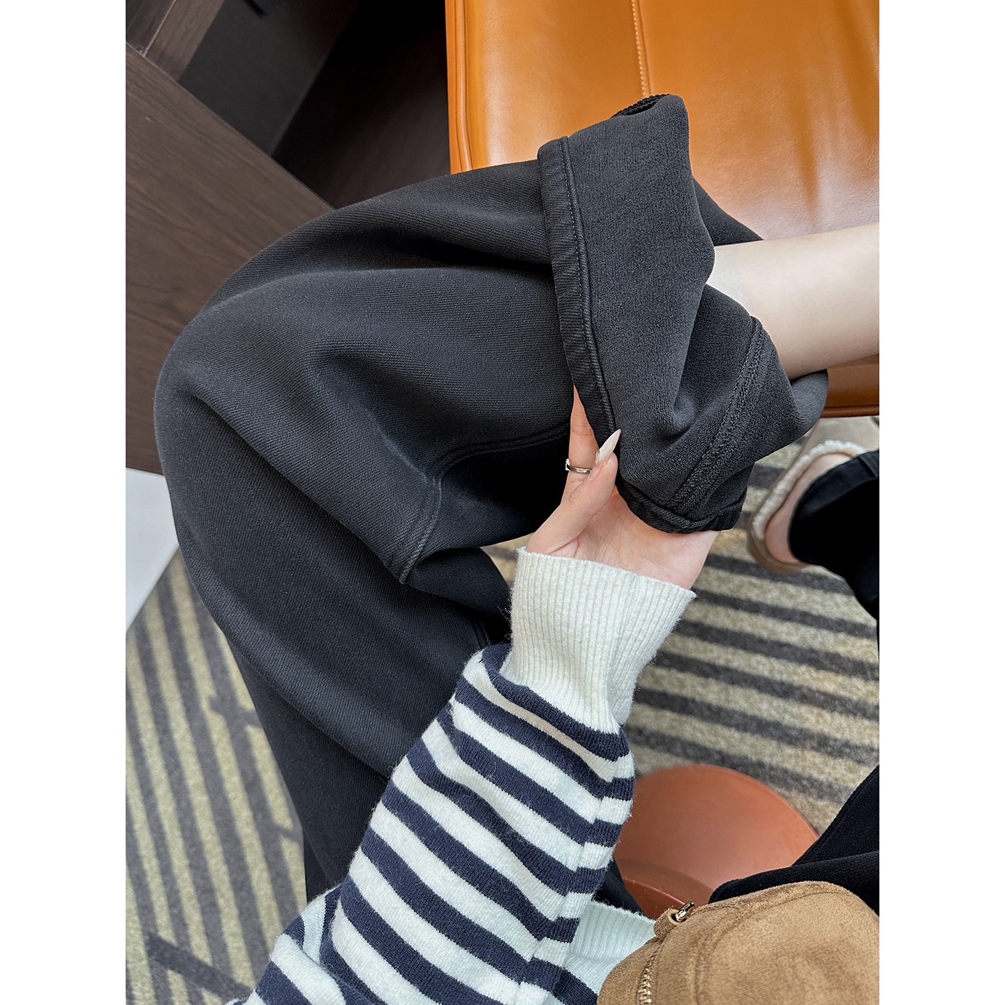 腿型建模裤！加绒高腰直筒牛仔裤女秋冬新款猫须水洗宽松阔腿长裤,女装/女士精品,牛仔裤,淘宝优惠券,粉丝福利购,淘宝优惠卷