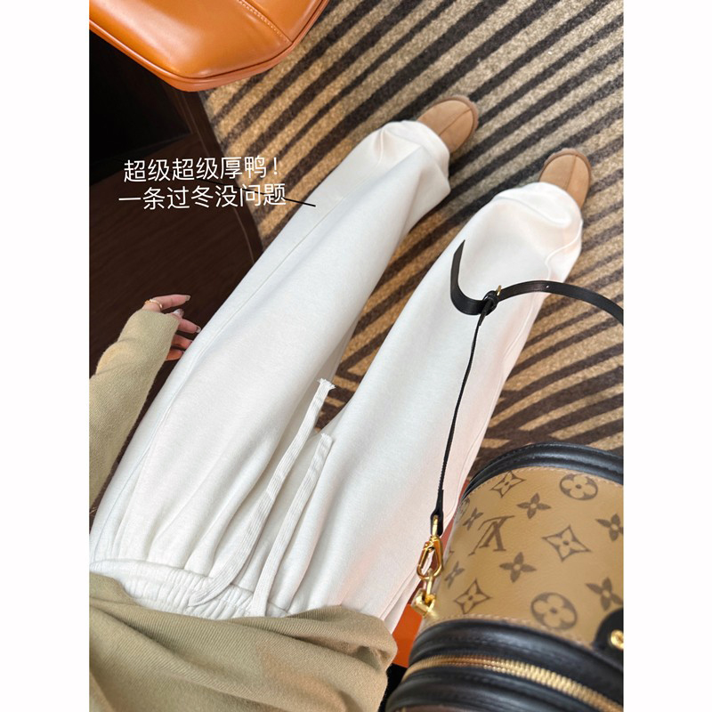 懒懒遛弯裤！~柔软加厚绒阔腿裤