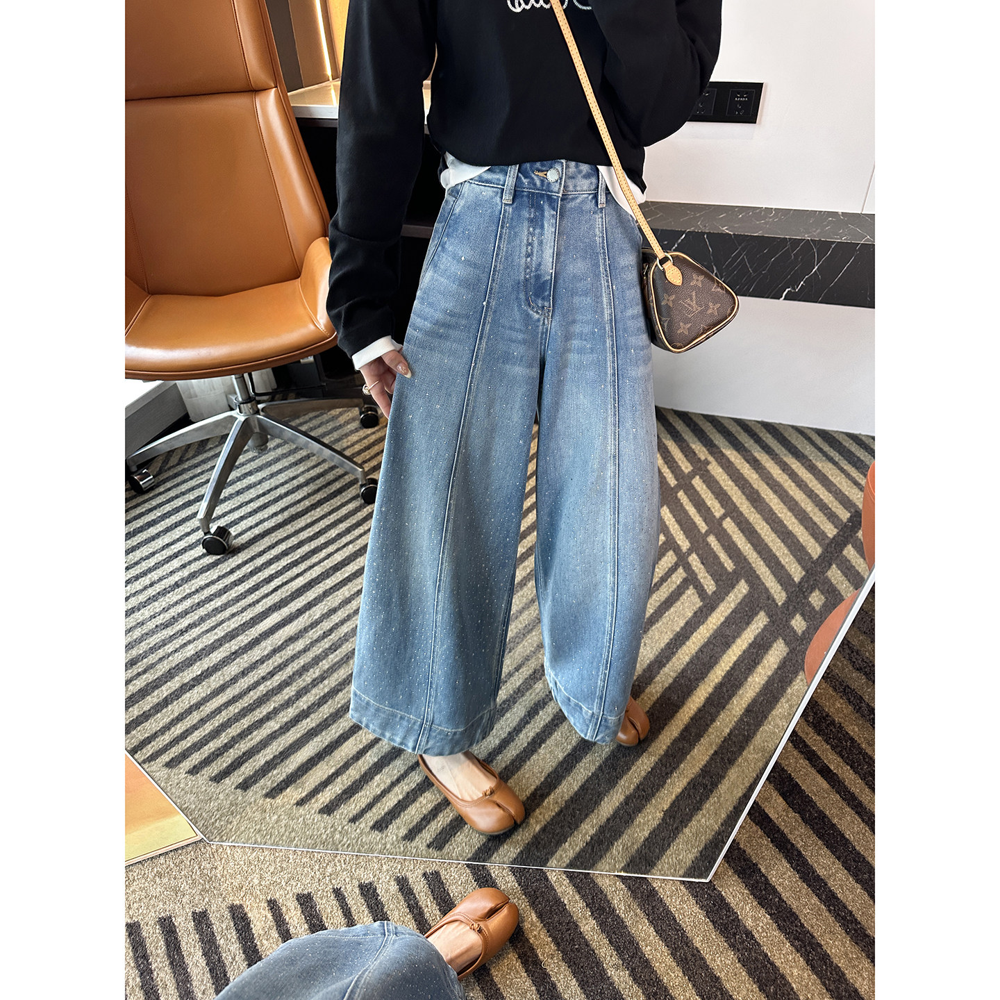 buling爆闪！重工烫钻牛仔裤女新款春季小个子宽松九分阔腿气球裤,女装/女士精品,牛仔裤,淘宝优惠券,粉丝福利购,淘宝优惠卷